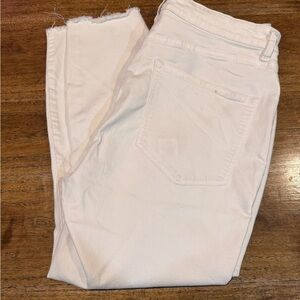Warp + Weft Women's Cropped White Jeans